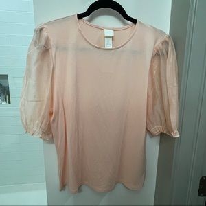 Blush Pink Puff Sleeve Top
